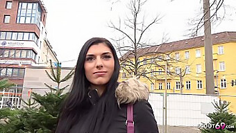 Big Cock Cumshot In A German Street Casting With A Cute Teen