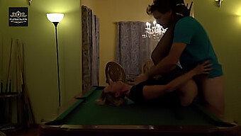 Black Wife Gets A Hard-Core Blowjob On A Pool Table