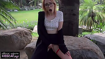 Russian Teen In Stockings Flashes And Swallows Cum In Public