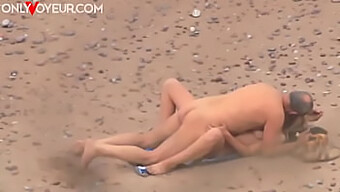 Public Sex On The Beach: Mature Man And Busty Shirley Harris