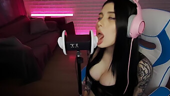 Sensual Asmr 3dio Ear Licking With Playful Teen And Eye Contact