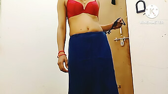 18-Year-Old Indian Girl In A Saree Strips And Fingers Her Pussy