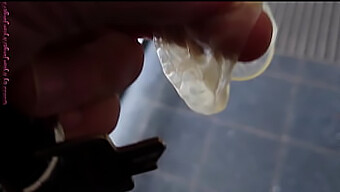 Homemade Solo Play With A Dirty Condom