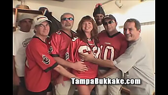 A Big Tit Milf In A Group Orgy With Bukkake