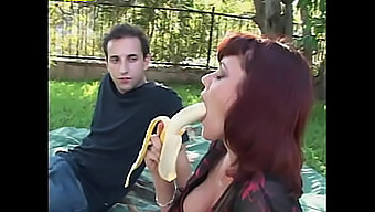 Busty Mature Woman Entices Her Stepson'S Friend In Outdoor Setting