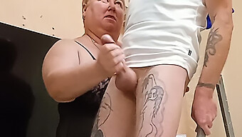 Intense Close-Up Of A Russian Mistress Giving Jerk Off Instructions And Finishing With A Cumshot