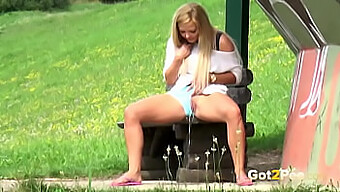 Public Peeing By A Blonde Amateur Leads To Wet Panties