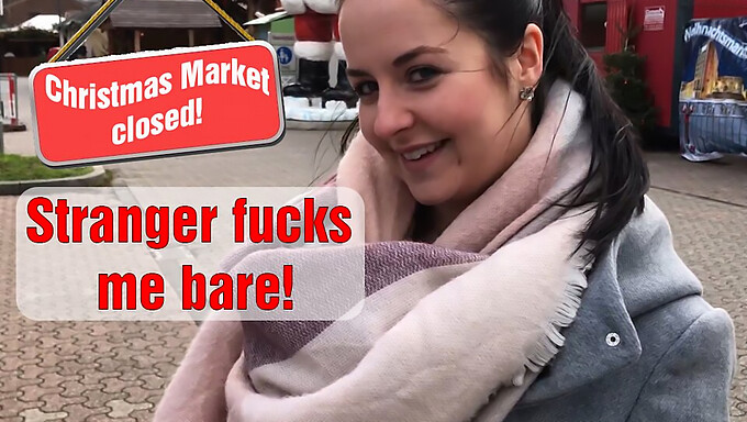 Stranger Fucks Me Bare And Swallows My Cum At Christmas Market