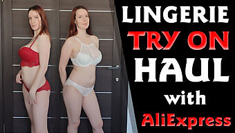 Grote Natuurlijke Tieten Tiener Aliexpress (18+) Modelleert Lingerie Haul