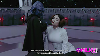 The Wise Jedi Master Yoda Indulges In A Passionate Encounter With The Seductive Princess Leia In This Star Wars Parody.