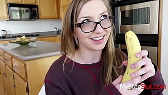 Young American Teen Gets Her Ass Pounded While Riding A Banana