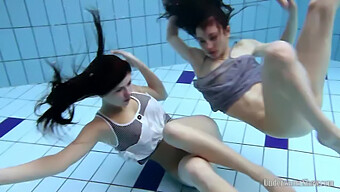 Big Natural Tits In Public: Teen (18+) Aneta And Janka In A Czech Pool